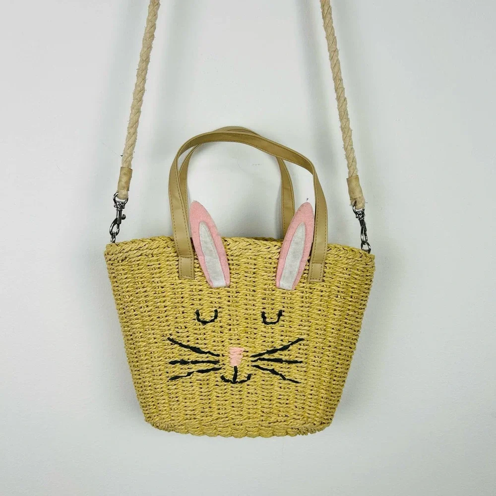 Hanna Andersson Woven Straw Bunny Rabbit Purse